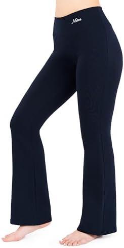 Nirlon Straight Leg Yoga Pants - Yoga Pants for Women Soft & Breathable Womens Leggings for Gym & Yoga Regular, M