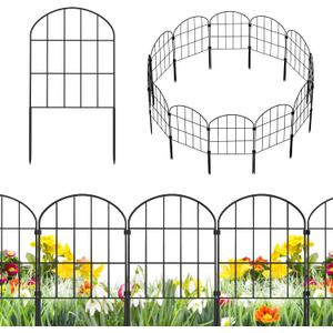 KIMAZO 25 Pack Decorative Garden Fence Panels  Metal Arched Fencing Dog Fence No-Dig Animal Barrier Fence Rustproof Garden Edging for Yard, Patio, Dog Run, Outdoor Decor Landscape & Flower Bed (27.08 ft(L) X 24 in(H) ,25 pack)
