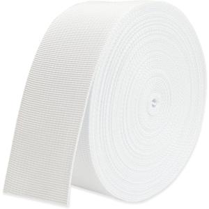 Wide Webbing Straps for Replacement Lawn Chair 2inch 12 Yards Heavy Polyprorylene Straps for Outdoor DIY Gear Repair Pet Collars Decorative Webbing Straps for Crafts Bags (White 39)