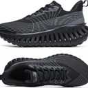 GSLMOLN Wowen Walking Shoes Casual Shoes Breathable Walking Sneakers for Workouts Cushioned Flexible Womens Shoes Training Fashion Sneakers (8-8.5, Black)