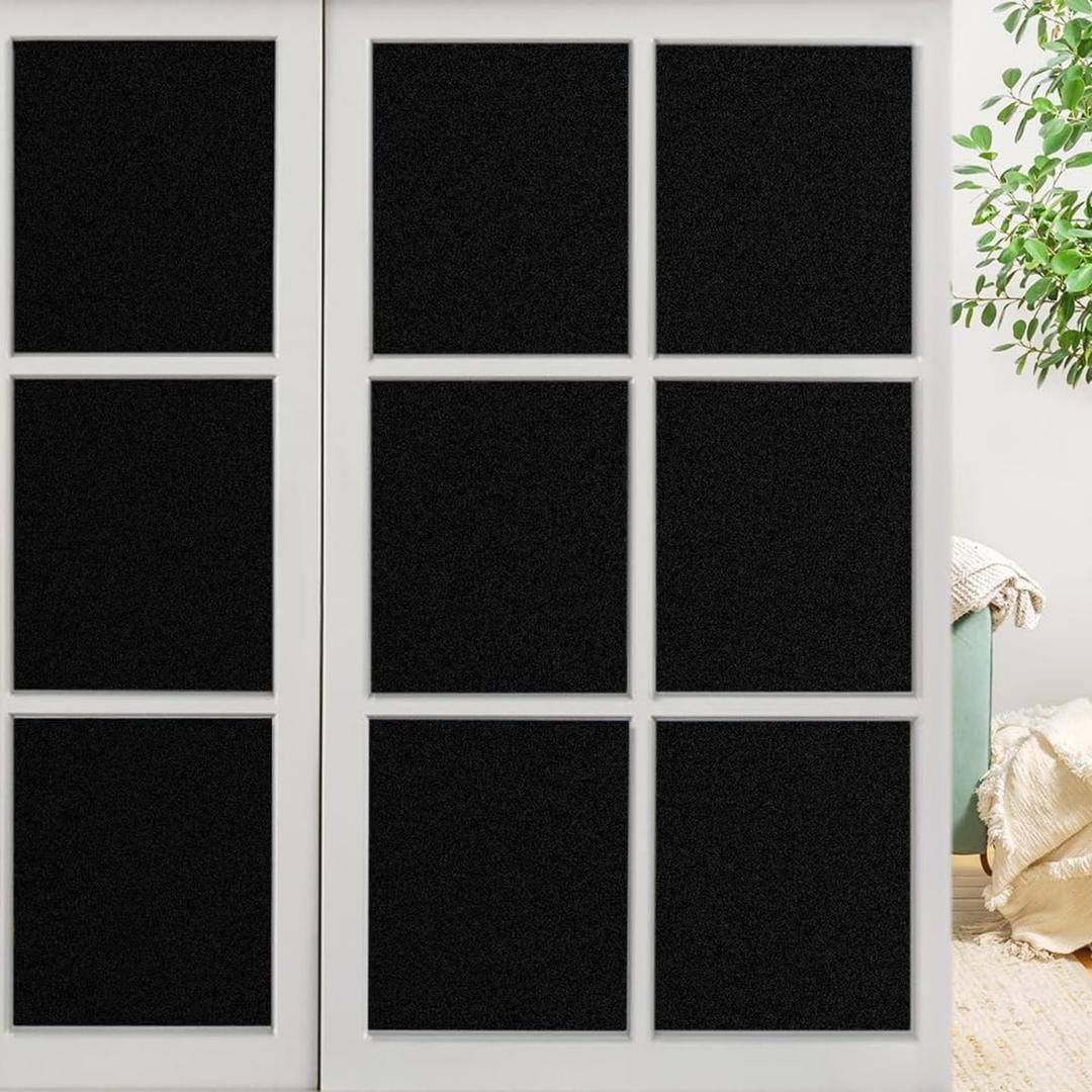LEMON CLOUD Blackout Window Privacy Film, Darkening Film Total Black Matte Opaque 100% UV Light Blocking, Static Cling Tint Covering Film for Home (23.6 x 78.7inches, Matte Black)