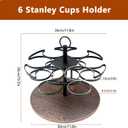 Tumbler Organizer,Ctancifang Rotating Stanley Cup Holder for Cabinet Fits 6 Bottles (40/30 oz), Stanley Organizer with Portable Handle for Kitchen, Camping, Parties,Easy to Grab Cup,Easy to Carry (black)