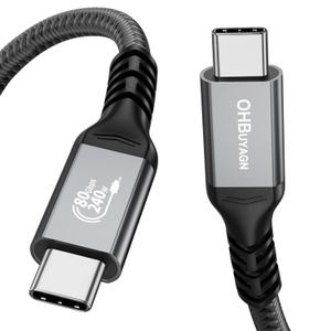 80Gbps USB 4 Cable V2 for Thunderbolt 4 Cable 3.3ft, PD 3.1 240W Fast Charging USB C Data Transfer Cable, Dual 8K/6K Video Monitor Compatible for Thunderbolt 5, MacBook Pro/Air,SSD,Dell XPS HP Laptop