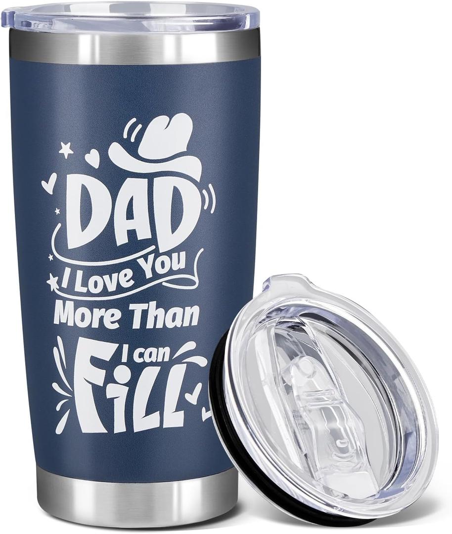 20Oz Tumbler with Lid - Birthday & Christmas Gifts for Dad - Blue