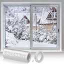 Thicken 63433in Window Insulation for Winter - Fits 10 Windows of 3' x 5' Clear Plastic for Patio Winterizing, Cuttable Heat Shrink Window Film with Double-Sided Tape