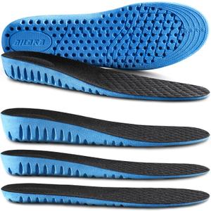 Ailaka Height Increase Insoles for Men Women, Honeycomb Shock Absorbing Cushion Shoe Height Insoles Men Women, Replacement Sports Shoe Inserts (Men 10.5-13.5 M/Women 12-15 M, Blue, Heel Height: 2.5 Cm)
