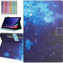 Case for Samsung Galaxy Tab S9 FE 10.9 Inch/S9 11 Inch 2023 Model, Auto Wake/Sleep, Premium PU Leather Folding Stand Cover with Pen Holder & Multiple Viewing Angles - Starry Sky