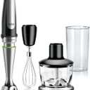 Braun MultiQuick 7 3-in-1 Immersion Blender with Food Processor  Powerful Handheld Electric Stick Blender - Emulsifier for Chopping, Beating & Whisking - Ideal for Soup, Puree, Smoothies & More