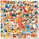 63pcs Anime Cartoon Sticker Anime Decals Aesthetic Waterproof Vinyl Pack Stickers for Water Bottle Laptop Cup Phone Skateboard DIY Party