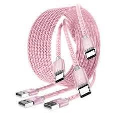 USB Type C Cable Pink, (3.3/6.6/10FT)
