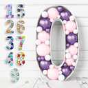 HOUSE OF PARTY Mosaic Numbers for Balloons 3ft - Marquee Numbers Pre-Cut 3 Feet Tall Balloon Number Frame, 0 Mosaic Cardboard for Birthday Wedding