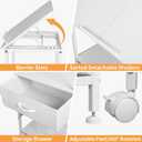 HOMEKOKO 3-Tier Bookshelf with Adjustable Flip Top, Living Room Industrial Movable Bookcase, Rustic Book Shelf with Drawer, Wood-Metal Rustic Bookshelves (White)