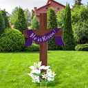 Easter He Is Risen Sign for Yard 3ft Easter Outdoor Decorations Signs Religious Inspirational Cross Waterproof Signs with Stakes Christian Home Garden Lawn Decor Party Supplies