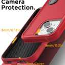 AICase for iPhone 15 Plus Case Built-in Stand with Glass Screen Protector,Heavy Duty Drop Protection Full Body Rugged Shockproof Military Protective Tough Durable Cover for iPhone 15 Plus 6.7"_6 (Energy Red/black+Glass Protector)