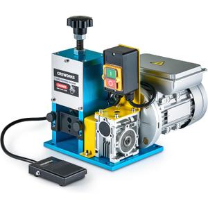 CREWORKS 180W Electric Wire Stripper Machine, 0.06"-1" Automatic Wire Stripping Machine, Wire Stripping Tool for 1.5-25 mm Scrap Wire, 5 Channel Copper Wire Stripper Tool for Leftover Cable Recycling