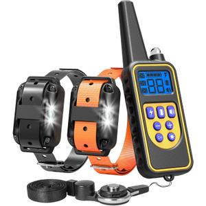 Funnipets Dog Training Collar 2600Ft Range Dog Shock Collar with Remote for Small Medium Large Dogs Waterproof Electronic Dog Collar 4 Training Modes Light Shock Vibration Beep (2 Pack, Orange+Black) Funnipets Dog Training Collar 2600Ft Range Dog Shock Collar with Remote for Small Medium Large Dogs Waterproof Electronic Dog Collar 4 Training Modes Light Shock Vibration Beep (2 Pack, Orange+Black)