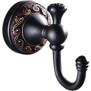 Leyden Brass Towel Hooks, Oil Rubbed Bronze Robe Hooks Antique for Bathroom Cloakroom Kitchen (ORB)