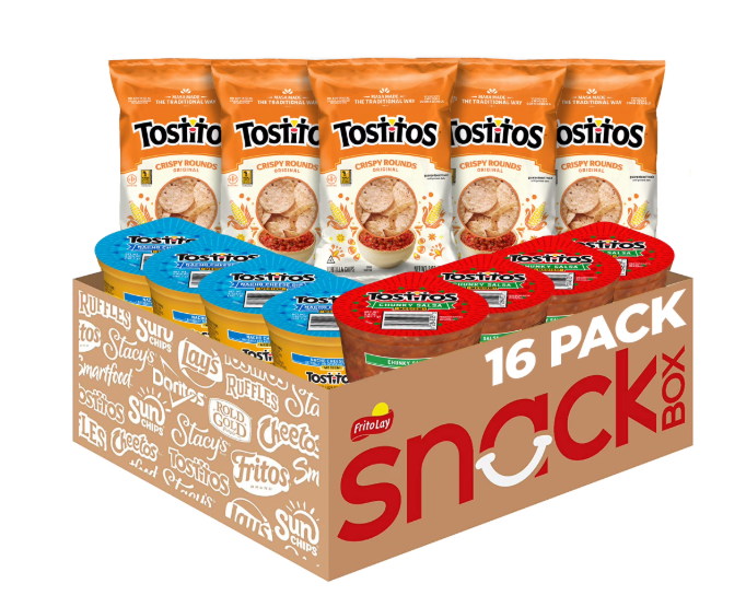 Tostitos Chips & Salsa Variety Pack, Bags and Dips, 16 Count (BBD: 24 FEB 2026)