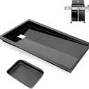 QuliMetal Grease Tray with Catch Pan for Weber Genesis 300 Series Gas Grills with Side Control Knob (2007-2010), Genesis E310, Genesis E320 Drip Pans Replace Weber #67767/67758 Genesis Grease Tray