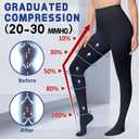 Beister Medical Compression Pantyhose for Women Men, Opaque Closed Toe 20-30mmHg Graduated Support Tights, Waist High Compression Leggings for Varicose Veins, Edema, Flight, DVT, Large