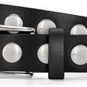 JASGOOD Women Fashion Leather Belt Punk Studded Belt for Jeans Pants Dresses