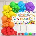 MEHOFOND Bienvenidos De Regreso A Clases Decorations, 112PCS Colorful Back to School Balloon Garland Arch kit for Kids Classroom First Day in Preschool Kindergarten Party Supplies