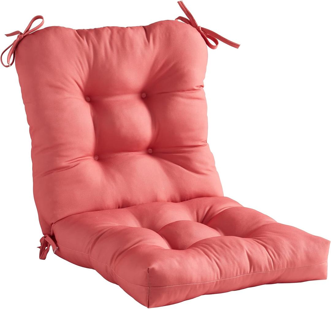 Greendale Home Fashions Outdoor Seat/Back Chair Cushion, Set of 1, Dusk Pink