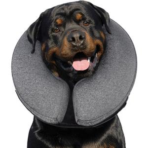 MIDOG Inflatable Dog Neck Donut Collar Alternative After Surgery, Soft Protective Recovery Cone for Small Medium Large Dogs and Cats Puppies - Alternative E Collar (Gray, XL) (X-Large(Neck:21"-24"), Grey)