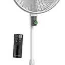 Lasko EcoQuiet Oscillating Pedestal Fan with Whisper Quiet DC Motor, 12 Speeds, 8 Hour Timer, Adjustable Height, Remote Control, White, S18705, Large