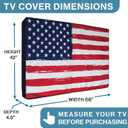 Outdoor TV Cover 70 - 75 inch - WITH ZIPPER, Weatherproof and Waterproof 360 degrees protection, 600D Heavy Duty Fabric American Flag