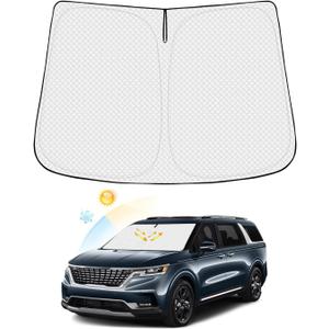 Windshield Sun Shade for 2022-2025 2026 Kia Carnival Accessories Thicken 6-Layer Front Window Sunshade Cover Sun Visor Protector Foldable Block UV Rays Keep Vehicle Cool