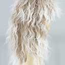 Topcosplay 80s Mullet Wig for Men and Women Rock Disco Wigs Long Curly Brown Gradient White