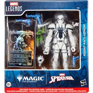 Marvel Legends Series Magic: The Gathering Agent Anti-Venom, 6-Inch Spider-Man Action Figure Toy & Exclusive Foil Collectible Card Game Trading Card