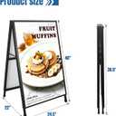 36x48 Inches A Frame Sign Double-Sided Sidewalk Sign Heavy-Duty Outdoor Foldable Advertising Stand Ideal for Stores and Events (Only frame)