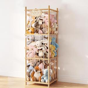 Stuffed Animal Storage & Organizer, Cute Zoo Toy Holder with Elastic Rope 53inch Large Capacity Stuffed Animals Zoo for Toddler Rooms,Playrooms & Bedrooms
