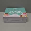 Walfos Ice Cream Containers for Homemade Ice Cream - 1.6 Quart & 8 oz. Set, Bonus Sealing Bands Keeping Silicone Lids Airtight, Reusable Ice Cream Tubs, Stackable Freezer Storage Container - Green