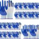 3 x Women's Enhanced Type Nitrile Coated Work Gloves, Multi-purpose Safety Protective Gloves (Blue-25 Pcs)