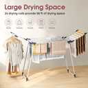 APEXCHASER Clothes Drying Rack Foldable, Large Drying Rack Clothing, Winged Laundry Rack Folding Indoor Outdoor, Metal Clothes Airer for Bedding Towel Sweater Heavy Duty, 68.9" X 22" X41.3", White
