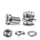 3/8-16 x 3/4" Hex Head Screw Bolt, Nuts, Flat & Lock Washers, 20Pcs 18-8 (304) Stainless Steel, Fully Threaded, by SG TZH (Silver)