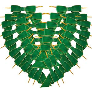 50pcs 3-1/2" Metallic Gold Edge Ribbon Bows for Crafts Green Bows for Christmas Packing Wrapping Holiday Decoration (3.5"-G.Green)