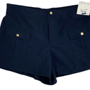 Liz Claiborne Womens Black Flat Front Casual Slash Pocket Shorts(Large)