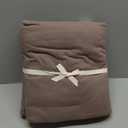 PURE ERA Jersey Knit Duvet Cover Set 100% T-Shirt Cotton Super Soft Comfy 3pc Bedding Set with Zipper Closure (Solid Brown/Dark Beige, Queen)