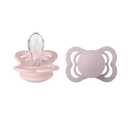 BIBS Supreme Baby Pacifiers | BPA-Free Silicone Pacifier | Made in Denmark | Set of 2 Soothers (Blossom/Dusky Lilac, 6-18 Months)