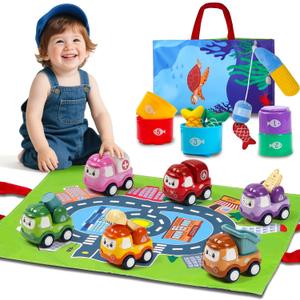 28PCS Educational Toys for 1 Year Old,Cloth Fishing Game Learning Toys for Toddlers 1-3,Baby's Sensory Toy First Fishing for Sorting Learning Baby Toys,Toddler Toy Montessori for 1 Year Old