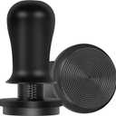 PUSEE 58.5mm Espresso Coffee Tamper with Double Spring Calibrated, Handle Tamper 30lbs Pressure with Titanium Coating Stainless Steel Ripple for Espresso Machine Accessories 58.5mm Tamper, Black