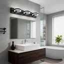 LED Bathroom Light Fixtures, 24inch Black Vanity Lights, Modern 3 Light Acrylic Wall Sconces, 350 Rotatable Wall Lighting Fixture Over Mirror