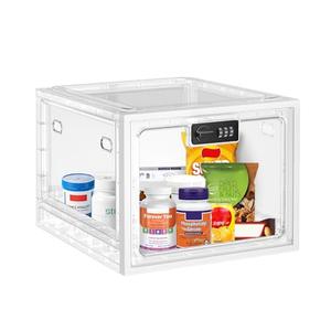 Zmains Clear Medication Lock Box, Medicine Storage Box With Code, Kitchen Safe Fridge/Snack Lockable Boxes, Large Locking Storage For Medicine Safe, Personal Item & Cell Phone Jail