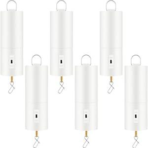 Therwen 6 Pcs Ornament Spinner Battery Operated Wind Spinner Motor Rotator Disco Ball Motor Outdoor Hanging Ornament for Halloween Mardi Gras Decoration, No Battery(White)