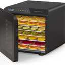 CROWNFUL Food Dehydrator Machine, 7 Stainless Steel Trays, Large Drying Space Dehydrated Dryer, Adjustable Timer and Temperature Control, Dryer for Jerky, Fruit, Meat, Herbs, 30+ Free Online Recipes (Black)