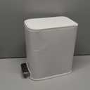 Cesun Small Bathroom Trash Can with Lid Soft Close, Step Pedal, 5 Liter / 1.3 Gallon Stainless Steel Garbage Can with Removable Inner Bucket, Waste Basket for Bathroom, Bedroom (White)